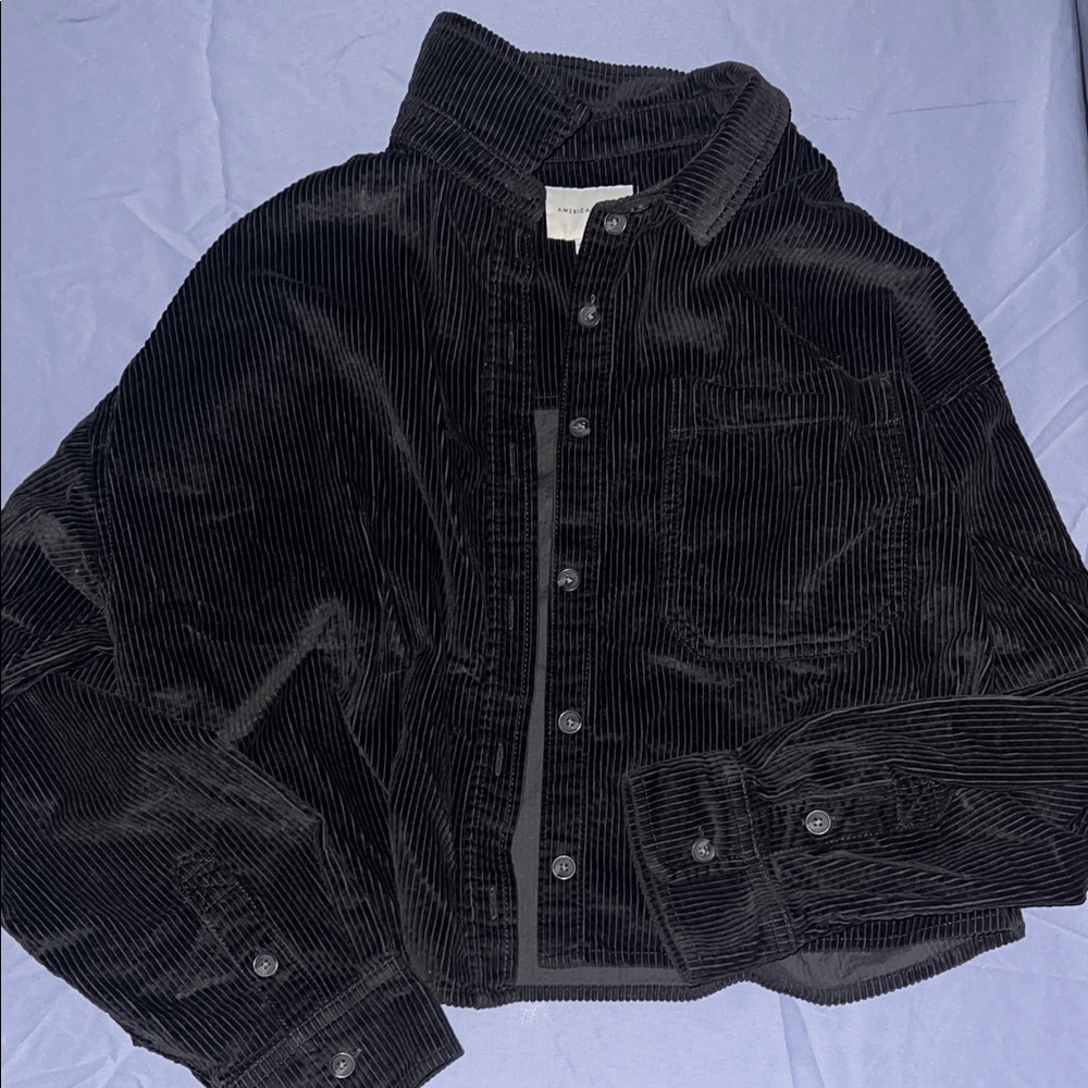 Black Corduroy american eagle Jacket size small in excellent condition